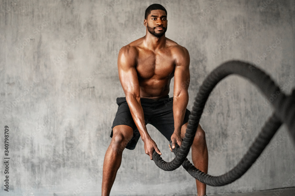 man working out in a gym
